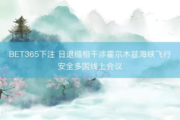 BET365下注 日退缩相干涉霍尔木兹海峡飞行安全多国线上会议
