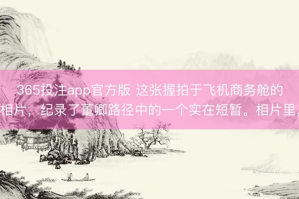 365投注app官方版 这张握拍于飞机商务舱的相片，纪录了董卿路径中的一个实在短暂。相片里，
