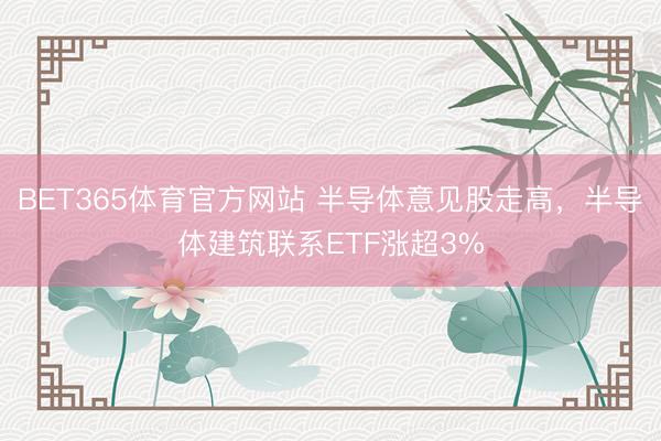 BET365体育官方网站 半导体意见股走高，半导体建筑联系ETF涨超3%