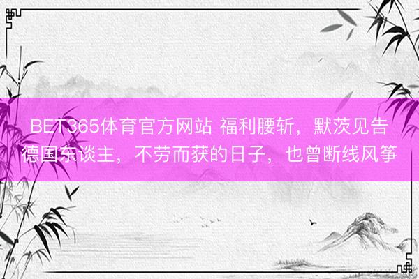 BET365体育官方网站 福利腰斩,默茨见告德国东谈主,不劳而获的日子,也曾断线风筝
