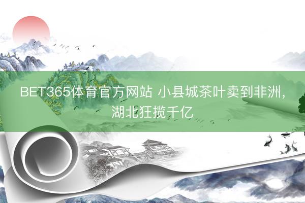 BET365体育官方网站 小县城茶叶卖到非洲，湖北狂揽千亿