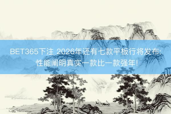 BET365下注 2026年还有七款平板行将发布: 性能阐明真实