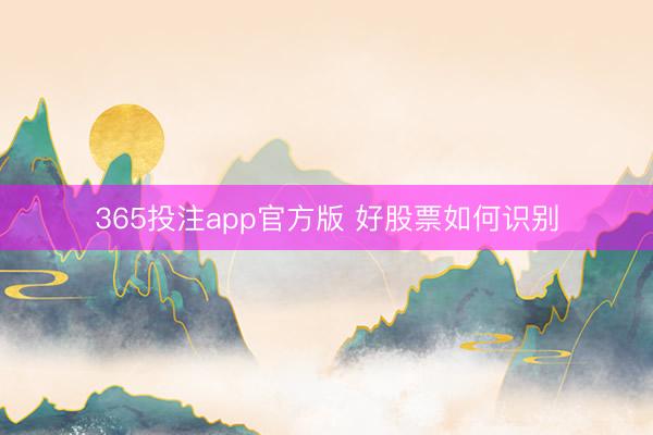 365投注app官方版 好股票如何识别