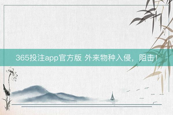 365投注app官方版 外来物种入侵，阻击！