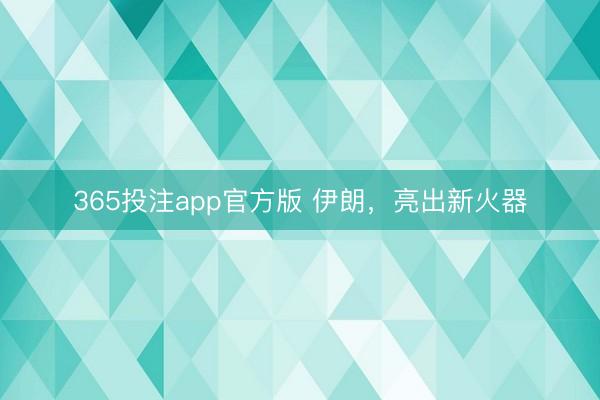 365投注app官方版 伊朗，亮出新火器