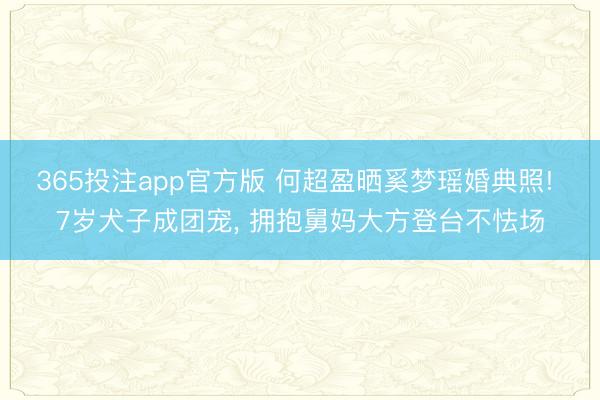 365投注app官方版 何超盈晒奚梦瑶婚典照! 7岁犬子成团宠, 拥抱舅妈大方登台不怯场