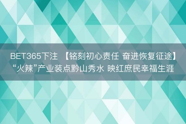 BET365下注 【铭刻初心责任 奋进恢复征途】“火辣”产业装点黔山秀水 映红庶民幸福生涯