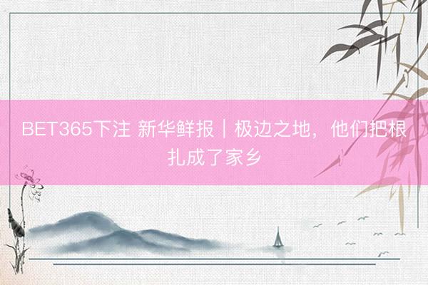 BET365下注 新华鲜报｜极边之地，他们把根扎成了家乡